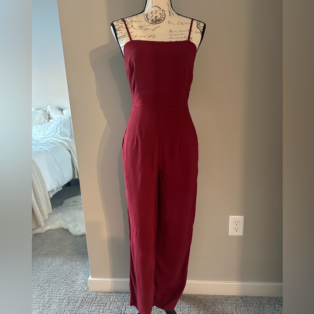 Abercrombie red jumpsuit xs